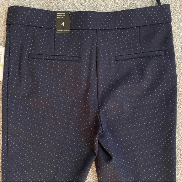 New Amanda + Chelsea Women's Size 4 Navy Blue & White Polka Dot Stretch Pants - Picture 13 of 14